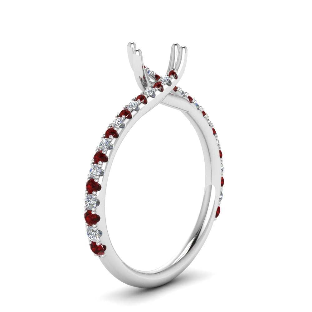 Petite Swirl Semi Mount Ring