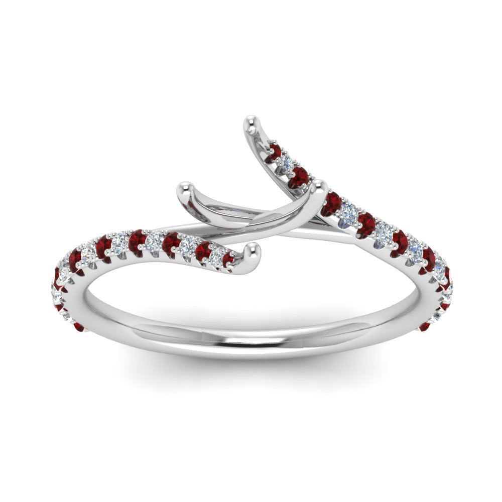 Petite Swirl Semi Mount Ring