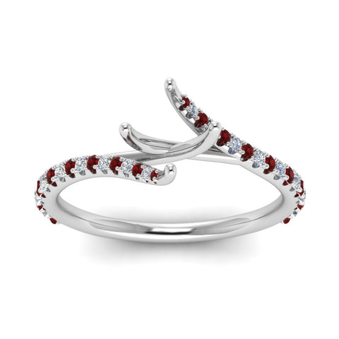 Petite Swirl Semi Mount Ring
