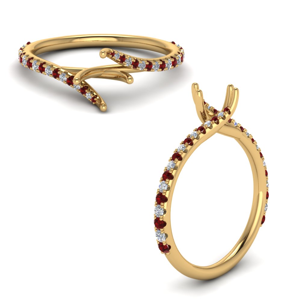 Petite Swirl Semi Mount Ring