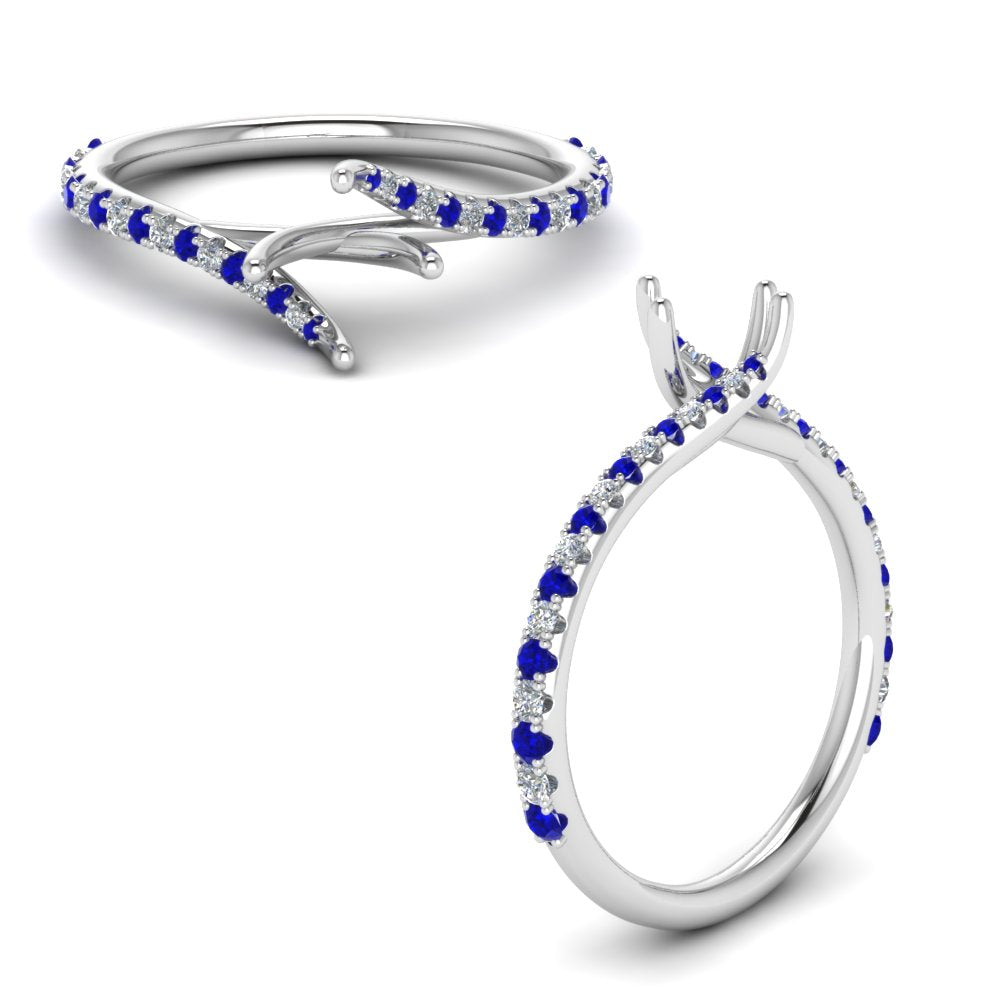 Petite Swirl Semi Mount Ring