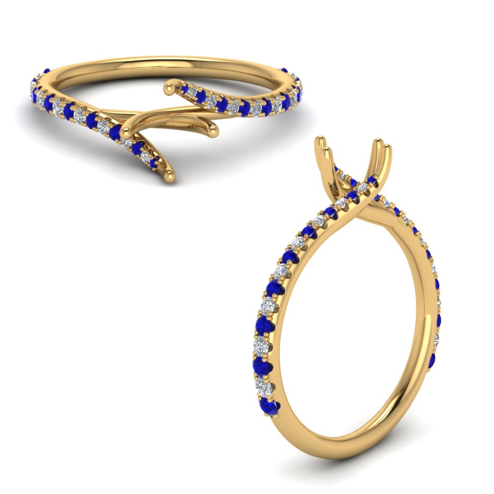 Petite Swirl Semi Mount Ring