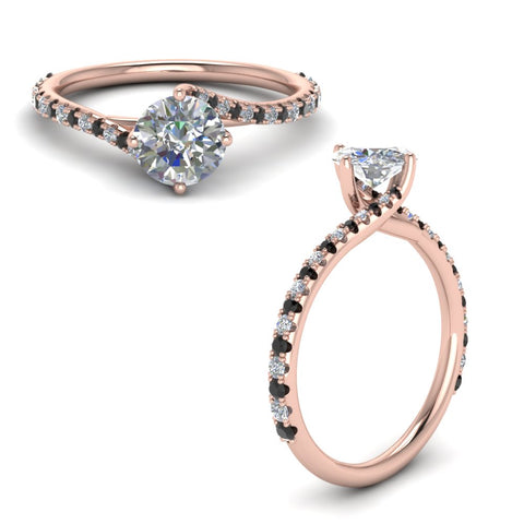 Petite Swirl Round Diamond Ring