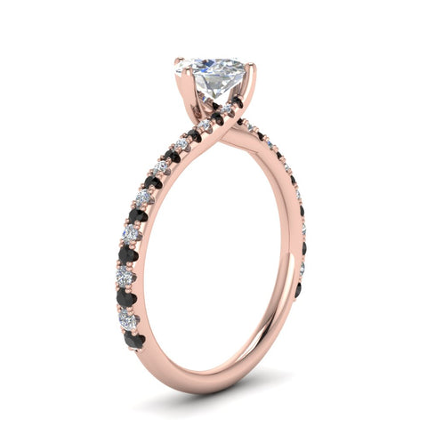 Petite Swirl Round Diamond Ring