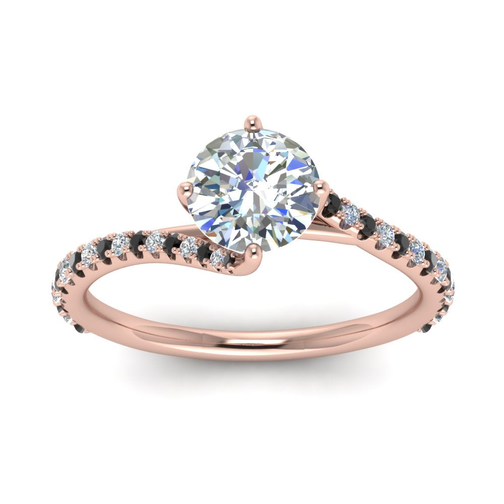 Petite Swirl Round Diamond Ring