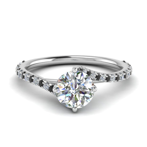 Petite Swirl Round Diamond Ring