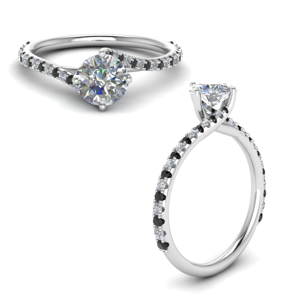 Petite Swirl Round Diamond Ring