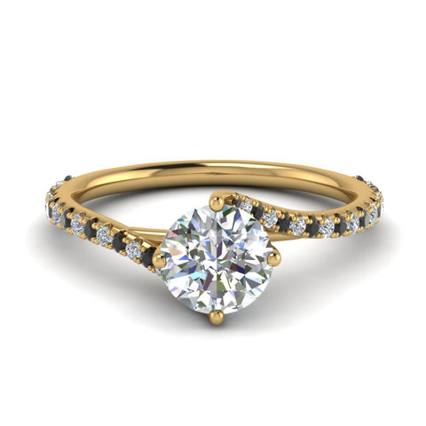 Petite Swirl Round Diamond Ring