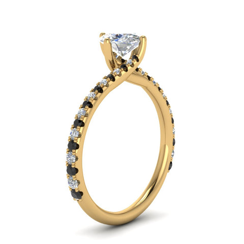 Petite Swirl Round Diamond Ring