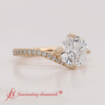 Load image into Gallery viewer, Petite Swirl Round Diamond Ring
