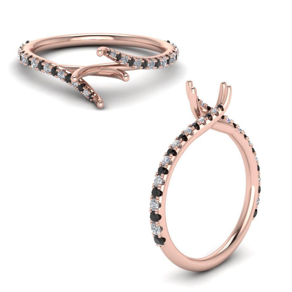 Petite Swirl Semi Mount Ring