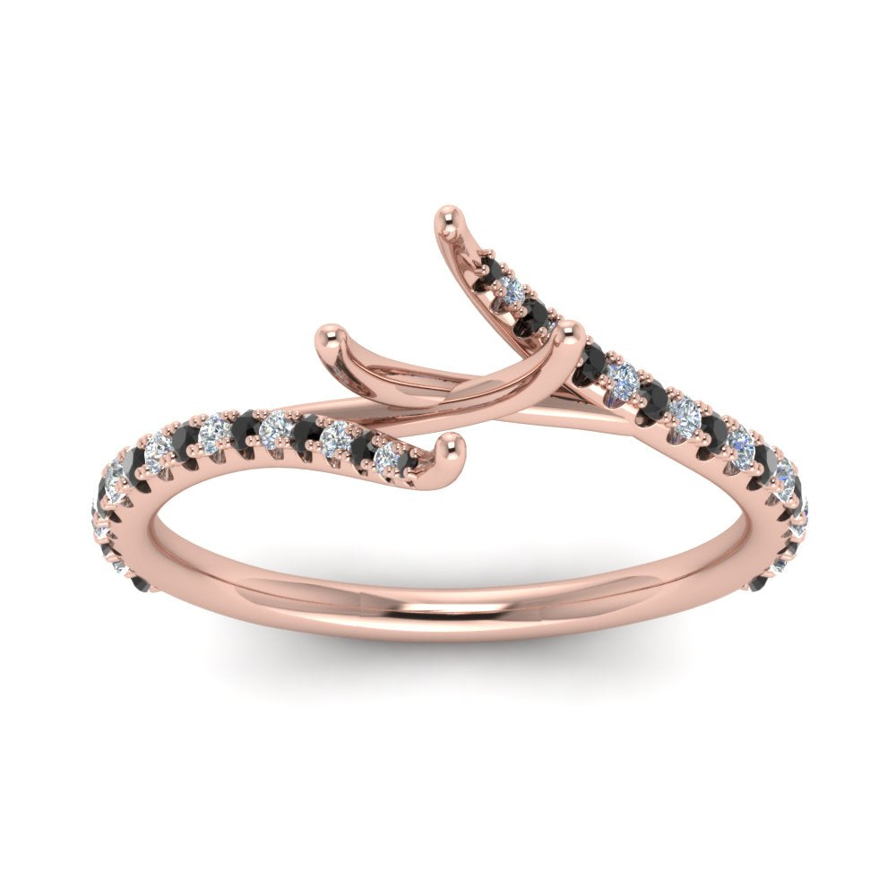 Petite Swirl Semi Mount Ring