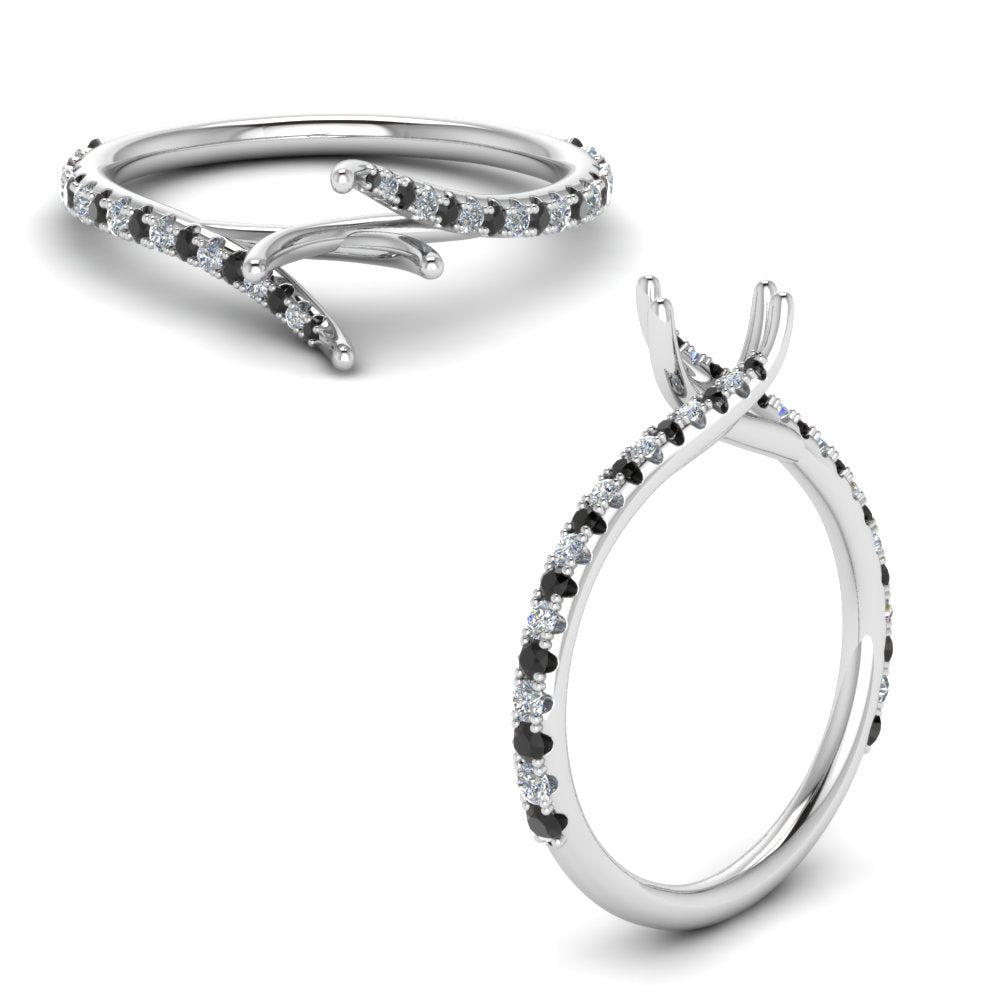 Petite Swirl Semi Mount Ring