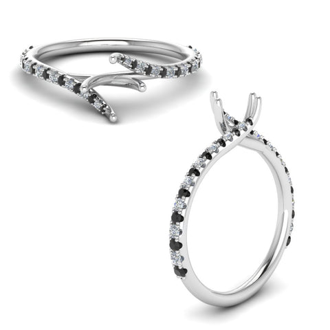 Petite Swirl Semi Mount Ring