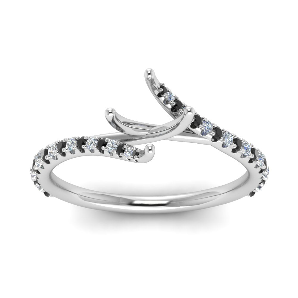 Petite Swirl Semi Mount Ring