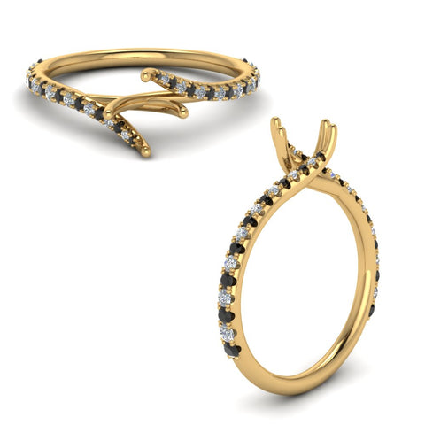 Petite Swirl Semi Mount Ring