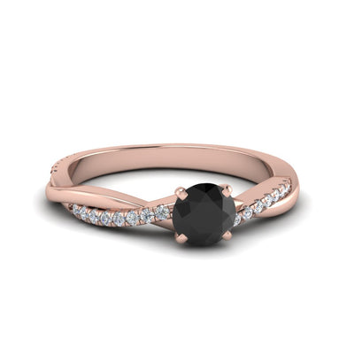 Petite Twisted Engagement Ring Colored Stones