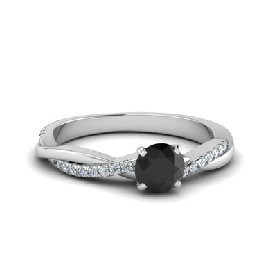 Petite Twisted Engagement Ring Colored Stones