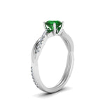 Load image into Gallery viewer, petite-twisted-round-emerald-engagement-diamond-ring-in-white-gold-FD8253RORGEM-NL-WG.jpg
