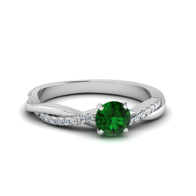 Petite Twisted Engagement Ring Colored Stones