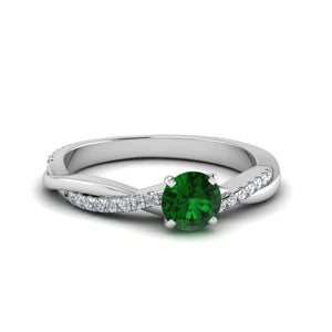 Petite Twisted Engagement Ring Colored Stones