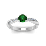 Load image into Gallery viewer, petite-twisted-round-emerald-engagement-diamond-ring-in-white-gold-FD8253RORGEM-NL-WG.jpg
