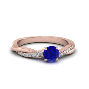 Petite Twisted Engagement Ring Colored Stones