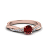 Load image into Gallery viewer, petite-twisted-ruby-round-engagement-diamond-ring-in-rose-gold-FD8253RORGRD-NL-RG.jpg