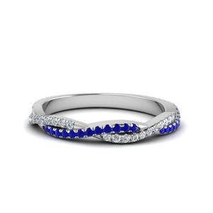 14k White Gold / Blue Sapphire / Lab Grown