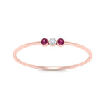 Load image into Gallery viewer, pink-sapphire-3-stone-bezel-delicate-ring-in-rose-gold-FD9412RORGSADRPI-NL-RG.jpg
