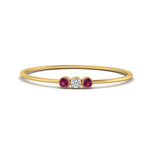 Load image into Gallery viewer, pink-sapphire-3-stone-bezel-delicate-ring-in-yellow-gold-FD9412RORGSADRPI-NL-YG.jpg
