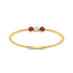 Load image into Gallery viewer, pink-sapphire-3-stone-bezel-delicate-ring-in-yellow-gold-FD9412RORGSADRPI-NL-YG.jpg
