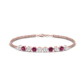 Thumbnail 13 - Dual Chain Round Diamond Bar Bracelet
