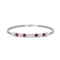Thumbnail 28 - Dual Chain Round Diamond Bar Bracelet