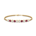 Thumbnail 40 - Dual Chain Round Diamond Bar Bracelet