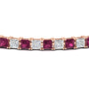 Load image into Gallery viewer, pink-sapphire-basket-tennis-11-ct.-square-cut-bracelet-in-rose-gold-FDBRC10450PRGSADRPIANGLE5-11.00CT-NL-RG_c8dd4232-c950-4c5b-ae01-cd0bda4bff89