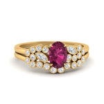 Load image into Gallery viewer, pink-sapphire-bezel-wedding-ring-set-in-yellow-gold-FDENS3110OVGSADRPI-NL-YG-GS.jpg