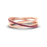 Load image into Gallery viewer, pink-sapphire-criss-cross-wedding-ring-in-rose-gold-FD11398BGSADRPI-NL-RG
