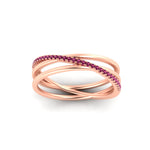Load image into Gallery viewer, pink-sapphire-criss-cross-wedding-ring-in-rose-gold-FD11398BGSADRPI-NL-RG
