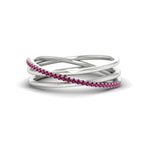 Load image into Gallery viewer, pink-sapphire-criss-cross-wedding-ring-in-white-gold-FD11398BGSADRPI-NL-WG
