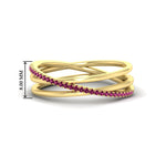Load image into Gallery viewer, pink-sapphire-criss-cross-wedding-ring-in-yellow-gold-FD11398BGSADRPI-NL-YG
