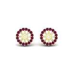 Load image into Gallery viewer, pink-sapphire-earring-jacket-for-2-carat-round-stud-earrings-in-yellow-gold-fdear11307gsadrpiangle1-0-50ct-nl-yg.jpg
