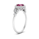 Load image into Gallery viewer, pink-sapphire-leaf-square-antique-diamond-ring-in-FD10044RGSADRPIANGLE3-NL-WG-GS

