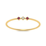 Load image into Gallery viewer, pink-sapphire-minimalist-3-stone-band-in-yellow-gold-FD9411RORGSADRPI-NL-YG.jpg

