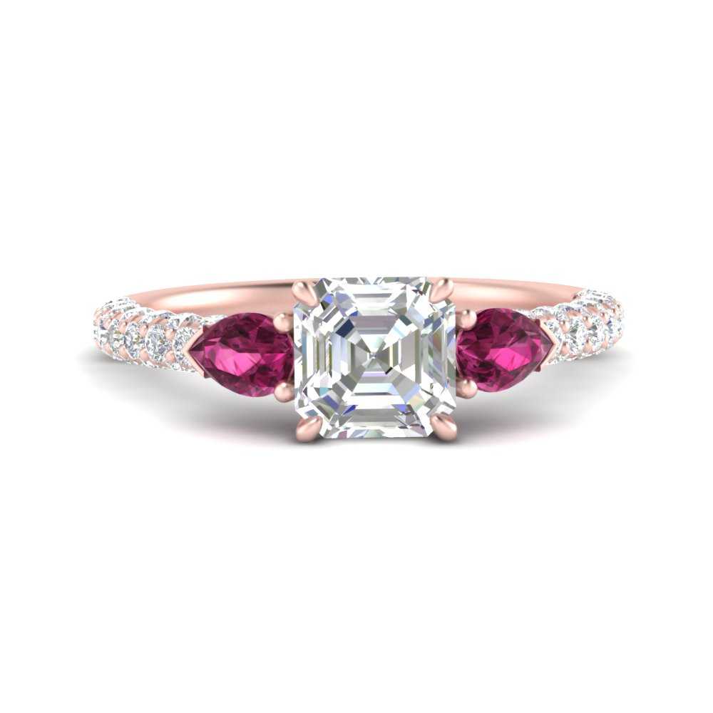 pink-sapphire-pear-accented-3-row-asscher-cut-engagement-ring-in-rose-gold-FD9982ASRGSADRPIANGLE3-NL-RG