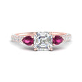Thumbnail 9 - pink-sapphire-pear-accented-3-row-asscher-cut-engagement-ring-in-rose-gold-FD9982ASRGSADRPIANGLE3-NL-RG