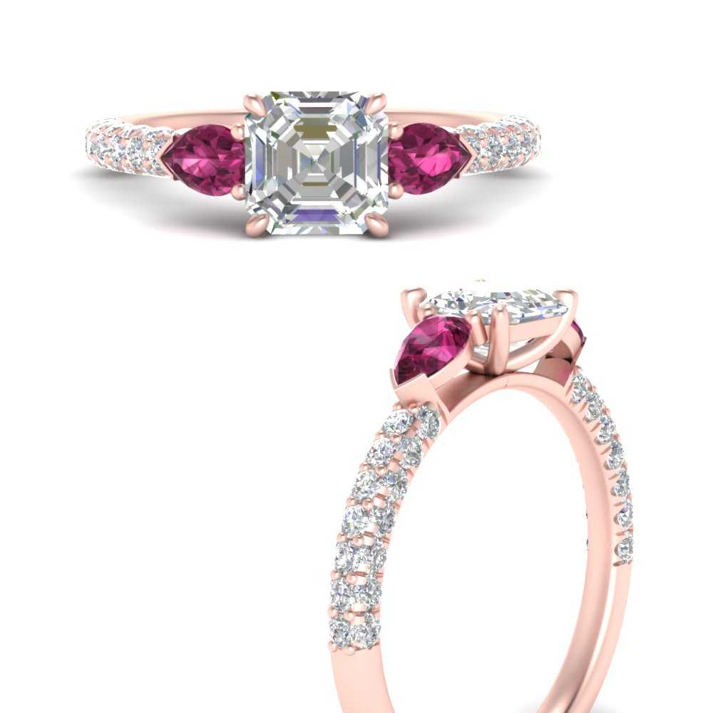 pink-sapphire-pear-accented-3-row-asscher-cut-engagement-ring-in-rose-gold-FD9982ASRGSADRPIANGLE3-NL-RG