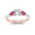 Thumbnail 11 - pink-sapphire-pear-accented-3-row-asscher-cut-engagement-ring-in-rose-gold-FD9982ASRGSADRPIANGLE3-NL-RG