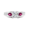 Load image into Gallery viewer, pink-sapphire-pear-accented-3-row-asscher-cut-engagement-ring-in-white-gold-FD9982ASRGSADRPIANGLE3-NL-WG