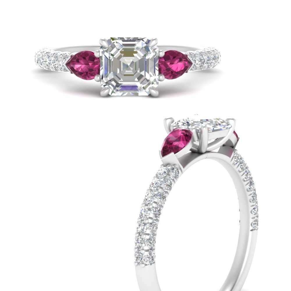 pink-sapphire-pear-accented-3-row-asscher-cut-engagement-ring-in-white-gold-FD9982ASRGSADRPIANGLE3-NL-WG